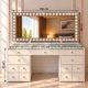 Hollywood 13 Drawers Dresser White 150cm + Diamond Vanity Mirror 150x80cm