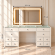 Hollywood 13 Drawers Dresser White 150cm + Tube LED Vanity Mirror 110x80cm