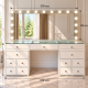 Hollywood 13 Drawers Dresser White 150cm + Bulb Vanity Mirror 150x80cm