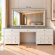 Hollywood 13 Drawers Dresser White 200cm + Diamond Vanity Mirror 150x80cm