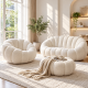 Curved Pumpkin Sofa Set – 3 Piece White
