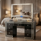 Lindsey 100cm black +big crystal mirror