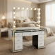 Lindsey 120cm white +Bluetooth globe mirror
