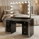Lindsey 120cm black +Bluetooth globe mirror