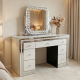 Lindsey dresser white +small crystal mirror