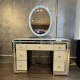 Lindsey 100cm white +big crystal oval mirror