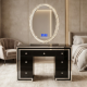 Lindsey 100cm black +big crystal oval mirror