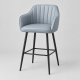 Helen Bar Stool – Silver Grey Velvet with Metal Frame