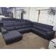 Marlon Black Leather Deluxe Sofa Left Chaise