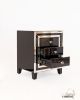 Nadan black glass bedside