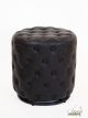 Silvan Black Leather Ottoman