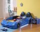 Luxury LED Small Blue Car Bed FREE BONUS MATTRESS