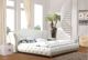 Chelsea White leather queen bed