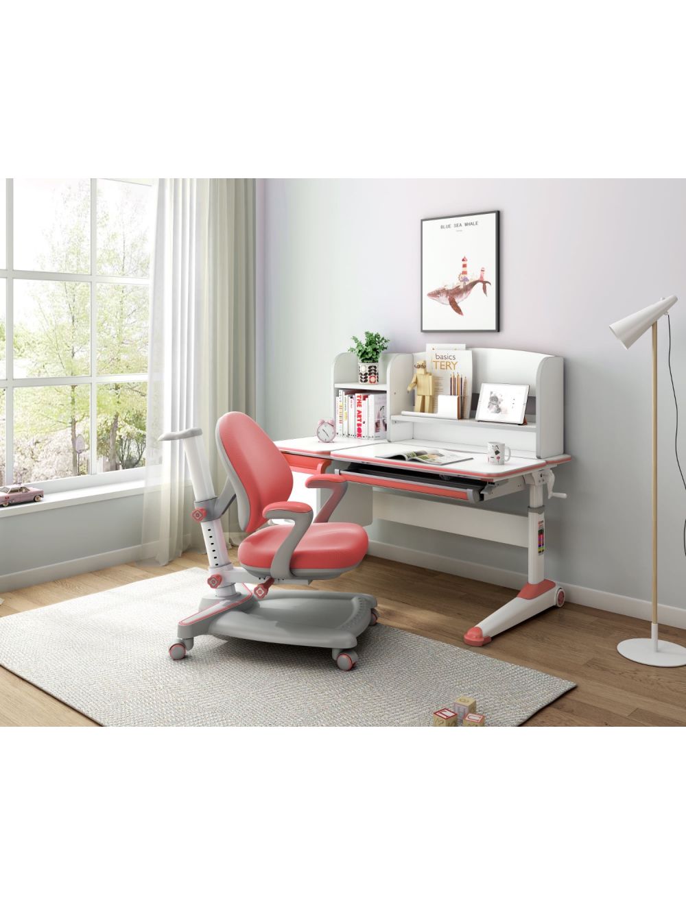 GeniusLab chair and study desk pink
